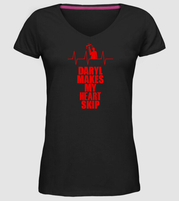Daryl makes my heart skip model negru pe tricou