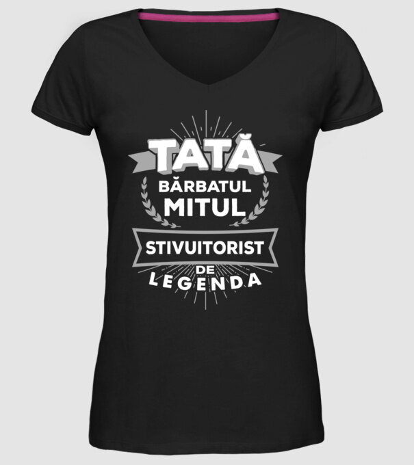 Tată - bărbatul, mitul, stivuitorist de legendă model negru pe tricou