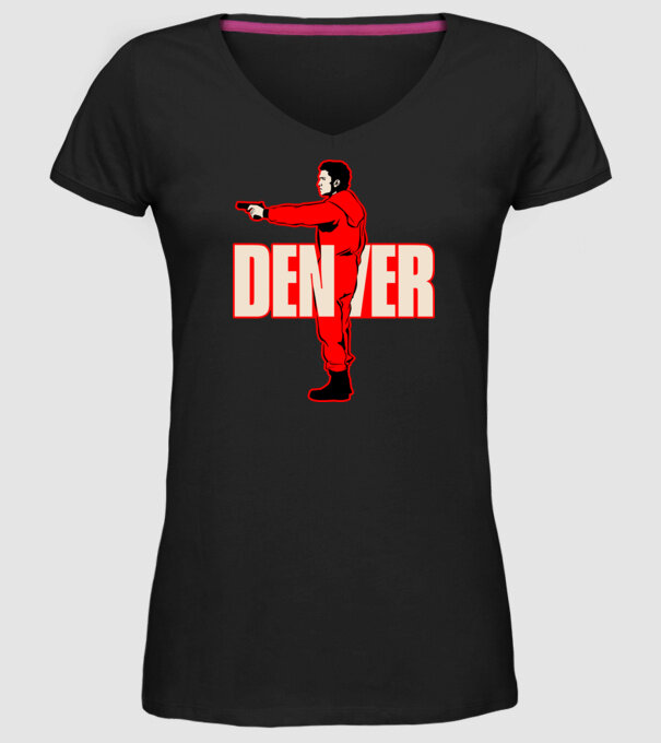 denver la casa de papel model negru pe tricou