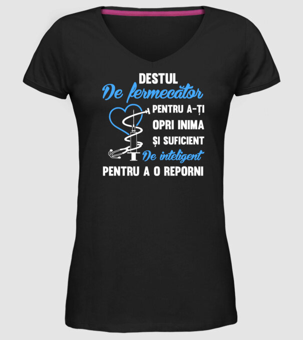 Destul de fermecător pentru a-ți opri inima și suficient de inteligent pentru a o reporni model negru pe tricou
