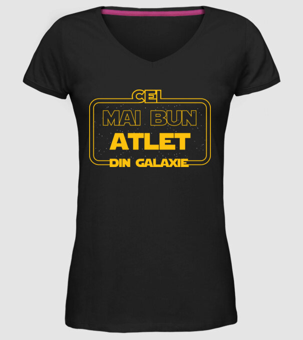 Cel mai bun atlet din galaxie model negru pe tricou