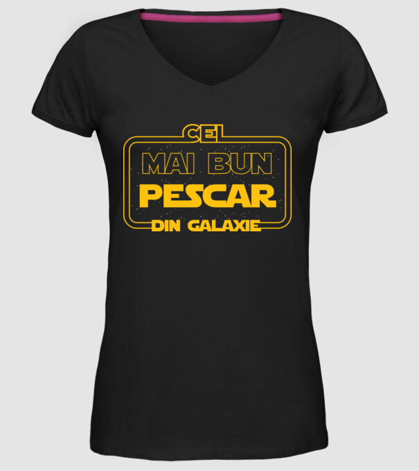 Cel mai bun pescar din galaxie model negru pe tricou