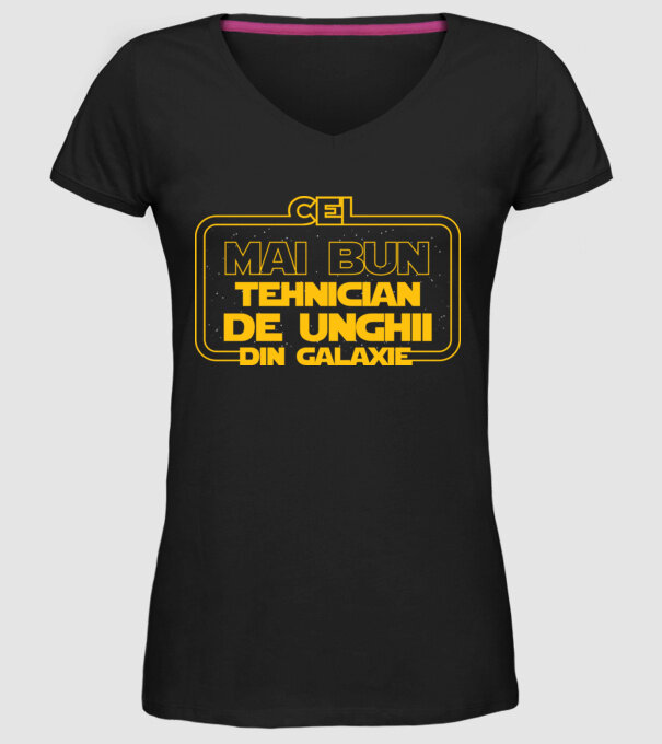 Cel mai bun tehnician de unghii din galaxie model negru pe tricou