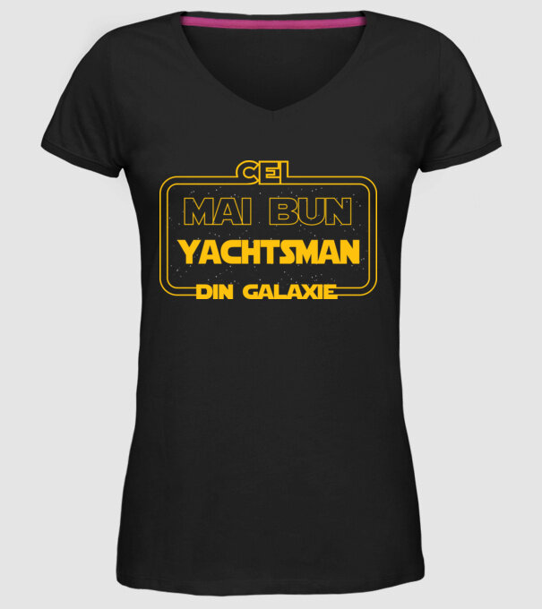 Cel mai bun yachtsman din galaxie model negru pe tricou