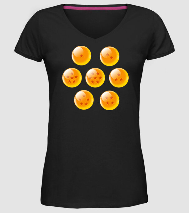dragonballs model negru pe tricou