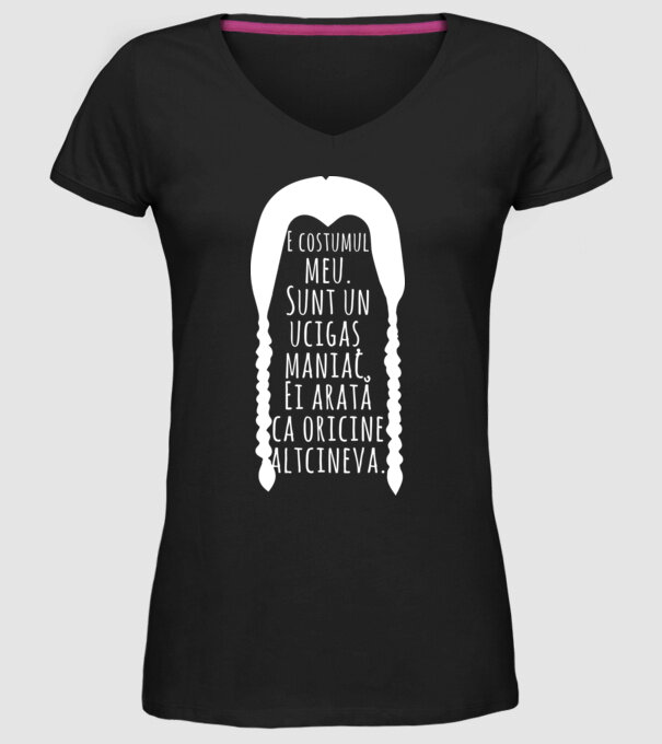 E costumul meu. Sunt un ucigaș maniac. Ei arată ca oricine altcineva. model negru pe tricou