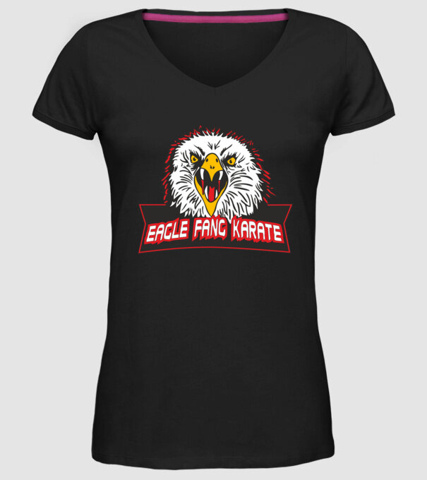 eagle fang karate cobra kai model negru pe tricou