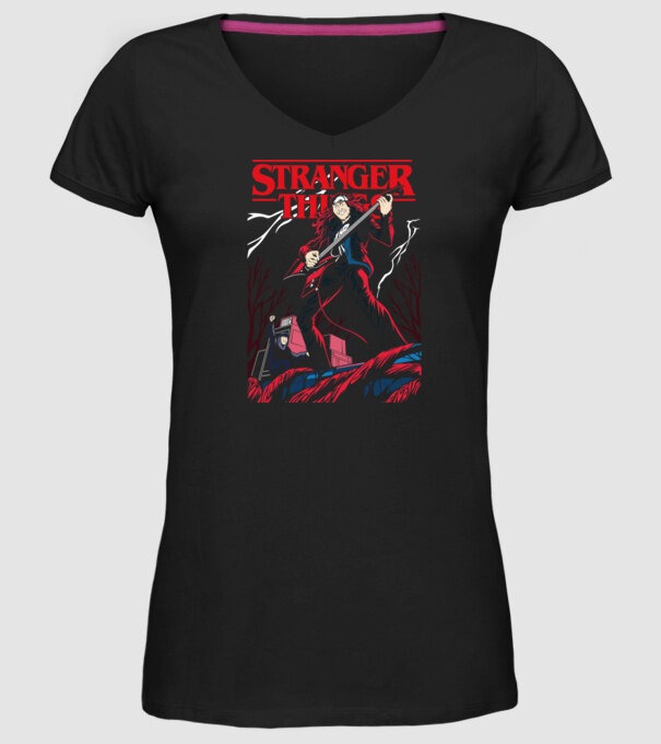 eddie munson model negru pe tricou