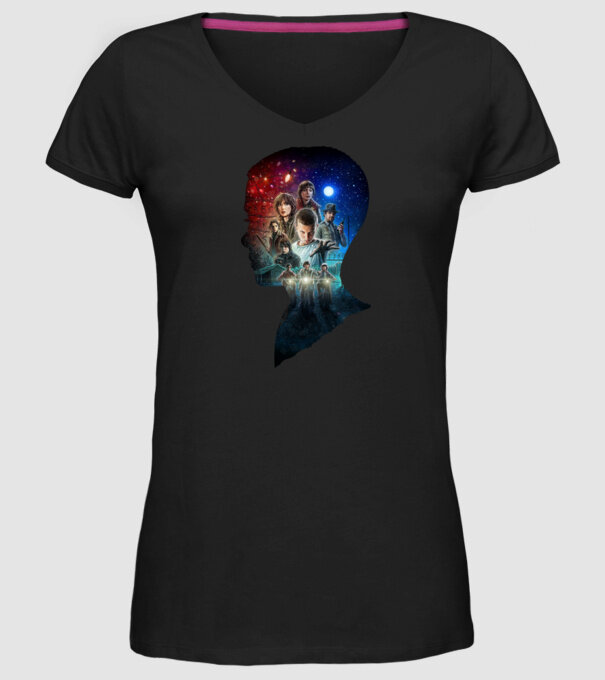 eleven poster head2 model negru pe tricou
