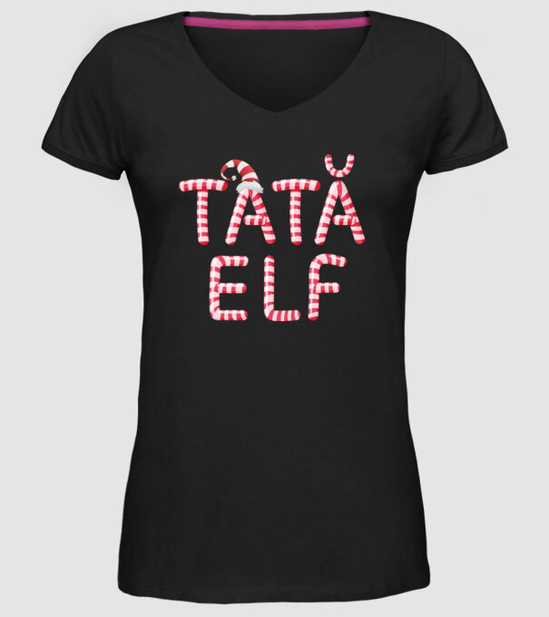 tată elf model negru pe tricou