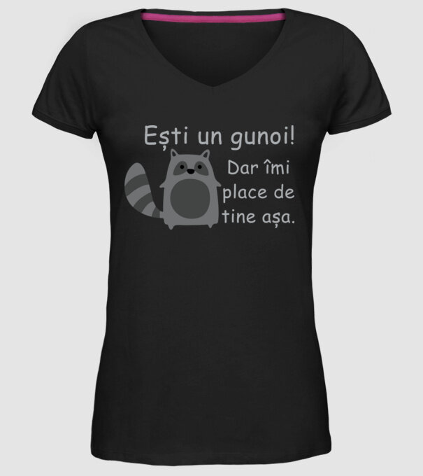 ești un gunoi! dar îmi place de tine așa model negru pe tricou