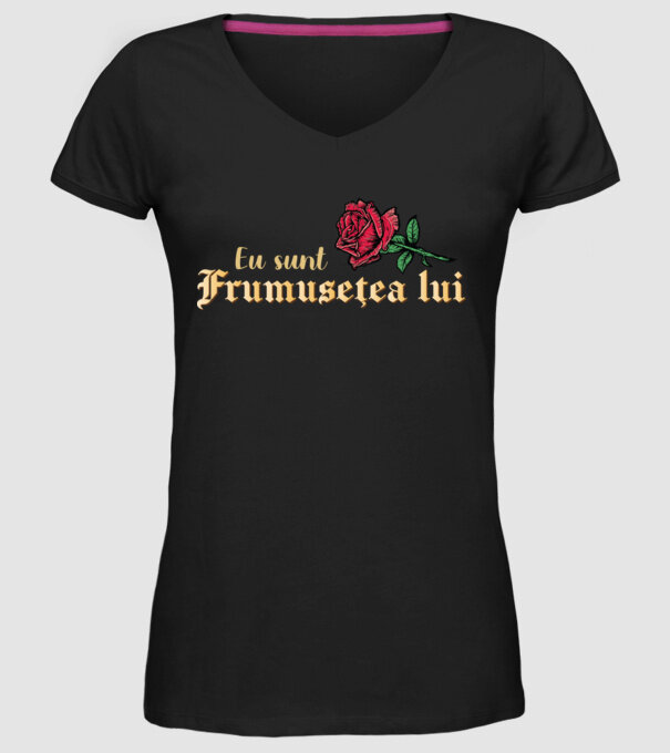 eu sunt frumusețea lui model negru pe tricou
