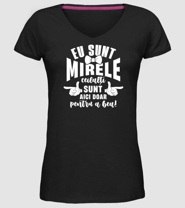 Eu sunt mirele model negru pe tricou