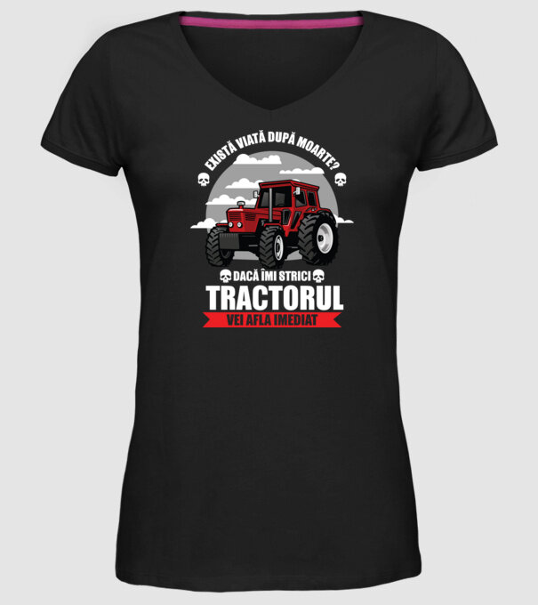 există viață după moarte? Dacă îmi strici tractorul, vei afla imediat model negru pe tricou