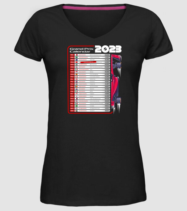 F1 Calendar TBA model negru pe tricou