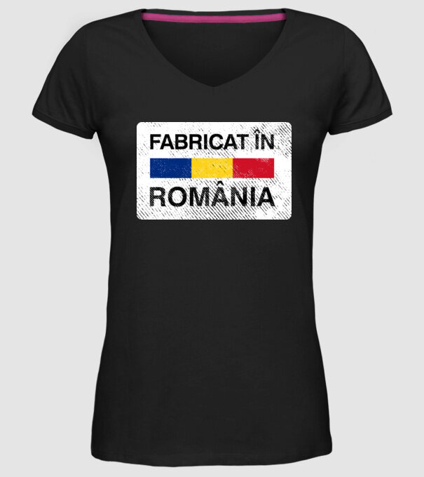 Fabricat în România model negru pe tricou