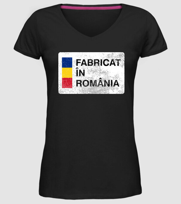 Fabricat în România model negru pe tricou