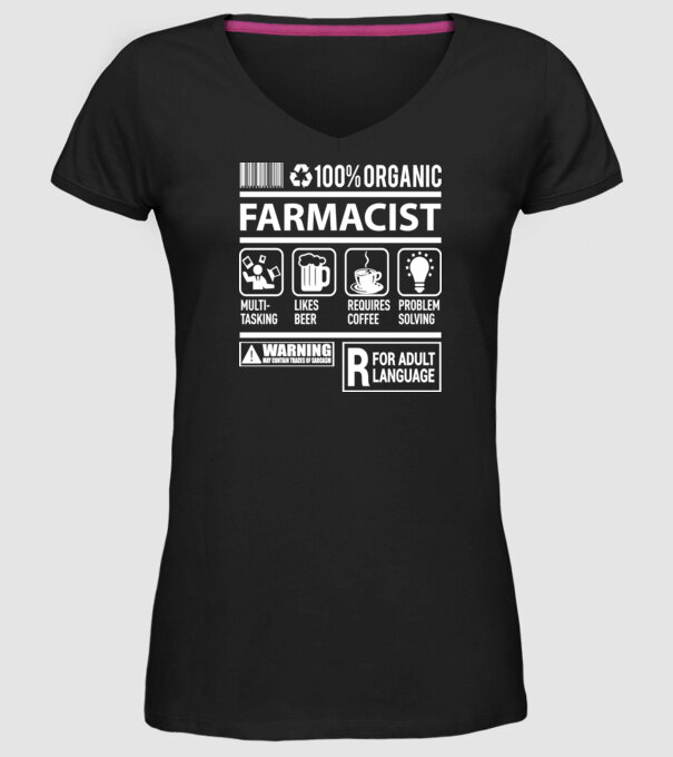 farmacist model negru pe tricou