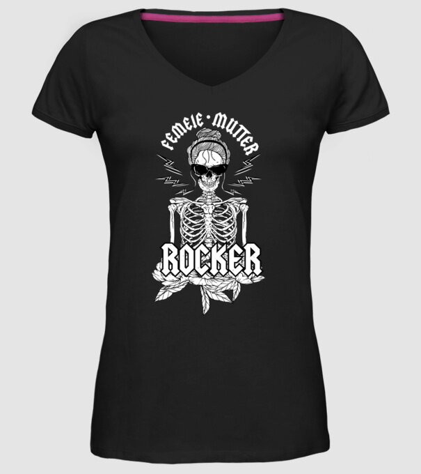 femeie - mutter - rocker model negru pe tricou