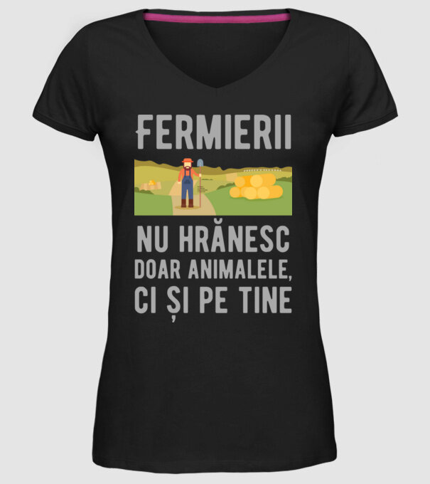 Fermierii nu hrănesc doar animalele, ci și pe tine model negru pe tricou