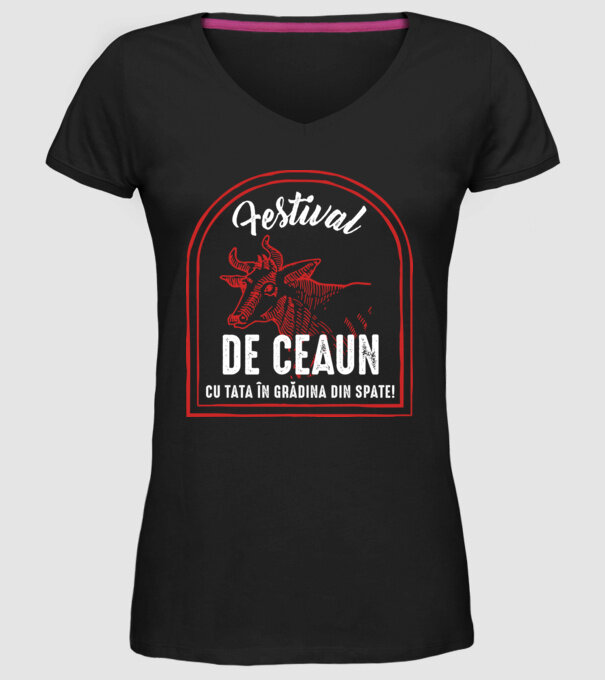 Festival de ceaun - cu tata în grădina din spate! model negru pe tricou