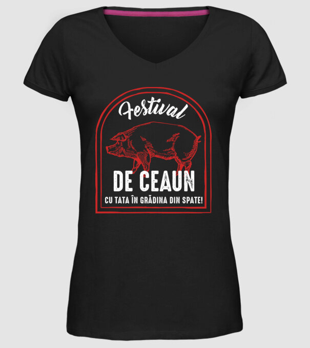Festival de ceaun - cu tata în grădina din spate! model negru pe tricou