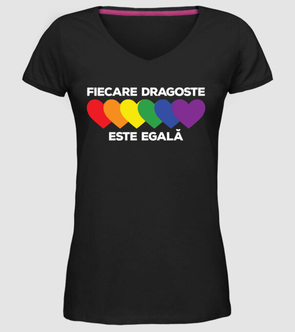 Fiecare dragoste este egală model negru pe tricou