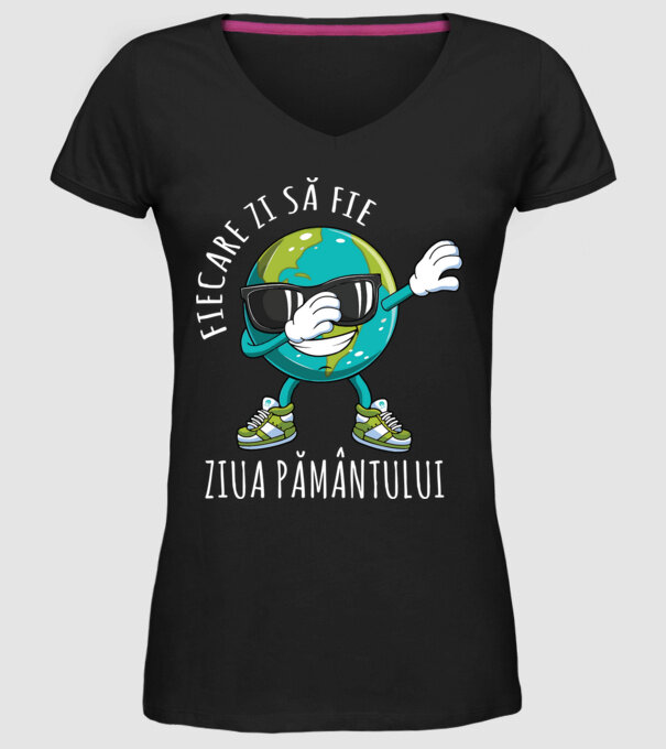 Fiecare zi să fie Ziua Pământului model negru pe tricou