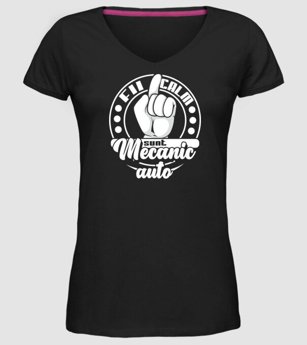 Fii calm... sunt mecanic auto model negru pe tricou
