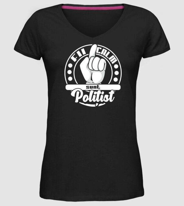 Fii calm.... sunt polițist model negru pe tricou