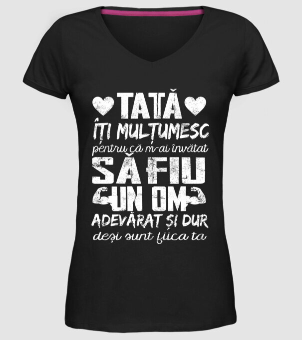 fiică crescută ca fiu Negru model negru pe tricou