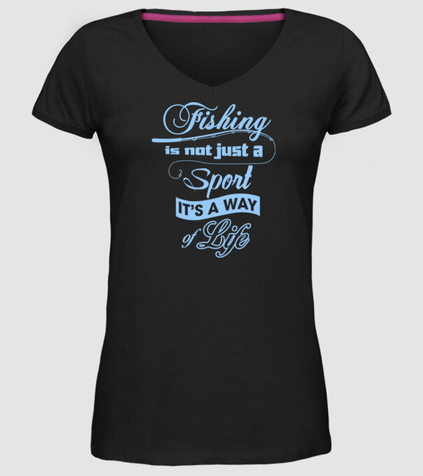 Fishing is not just a sport model negru pe tricou