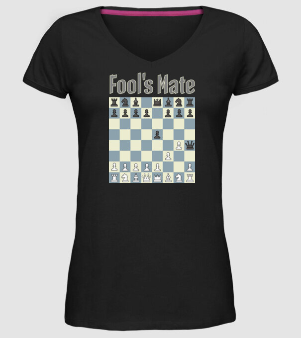fool's mate model negru pe tricou