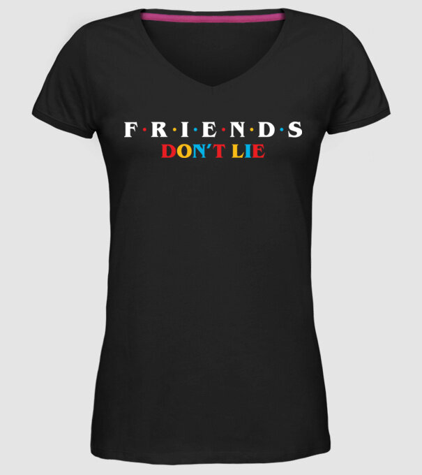 friends dont lie ok model negru pe tricou