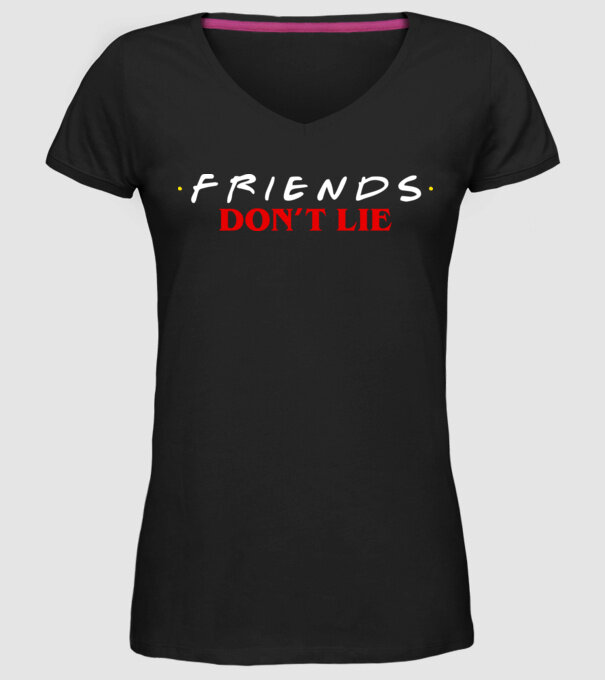 friends dont lie stranger things parody model negru pe tricou