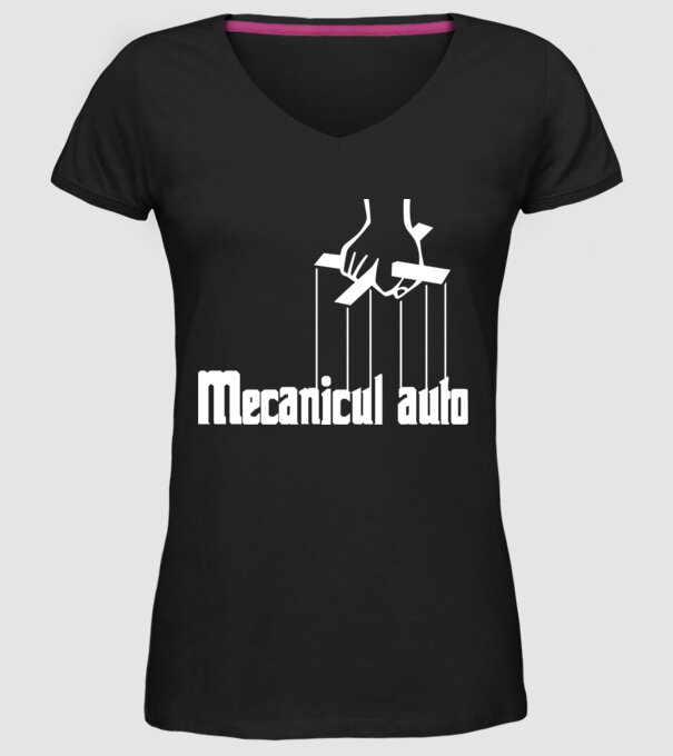 Mecanicul auto model negru pe tricou