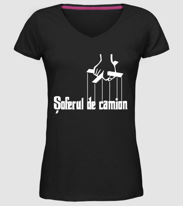 Șoferul de camion model negru pe tricou