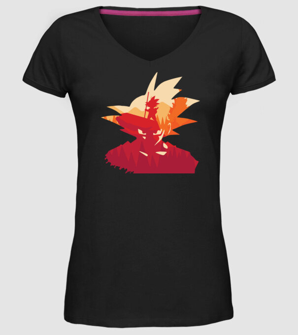 goku head model negru pe tricou