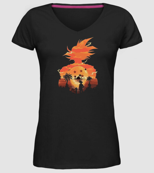 goku sunset 2 model negru pe tricou
