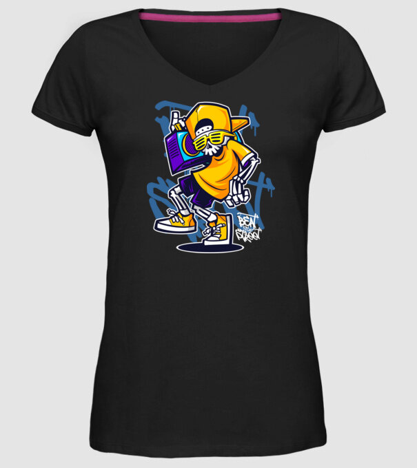 Graffiti model negru pe tricou