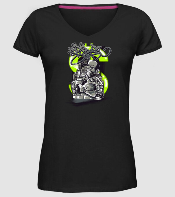 Graffiti model negru pe tricou