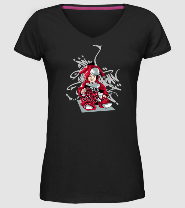 Graffiti model negru pe tricou