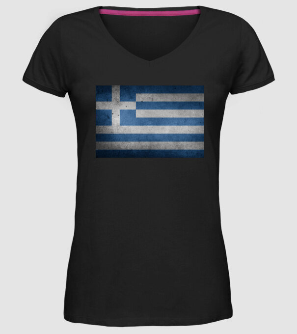 GREECE model negru pe tricou