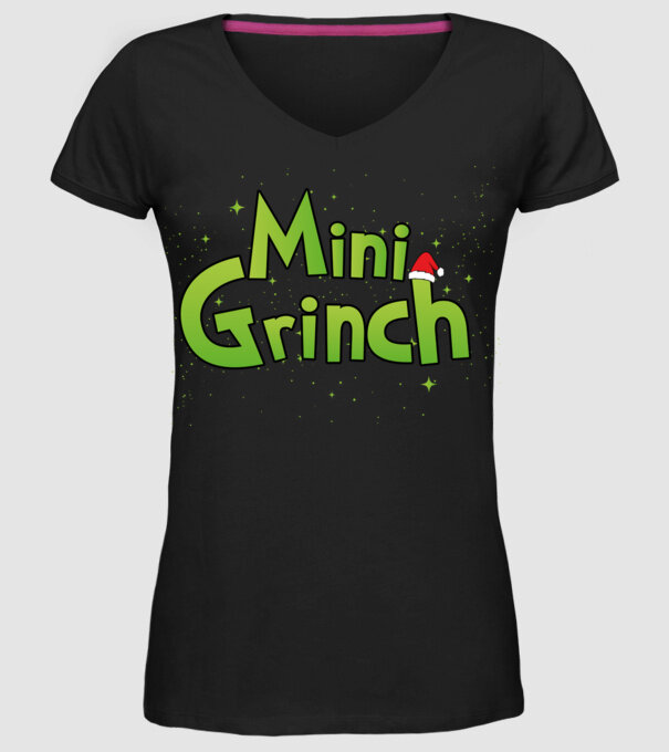 Grinch Family Mini Grinch model negru pe tricou