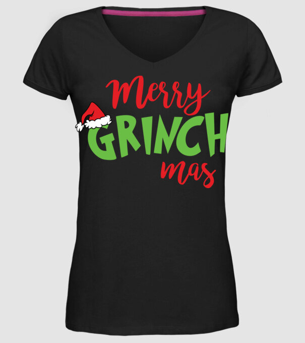 Grinchmas model negru pe tricou