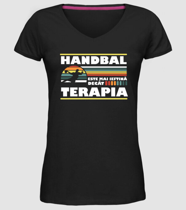 Handbal terapia model negru pe tricou