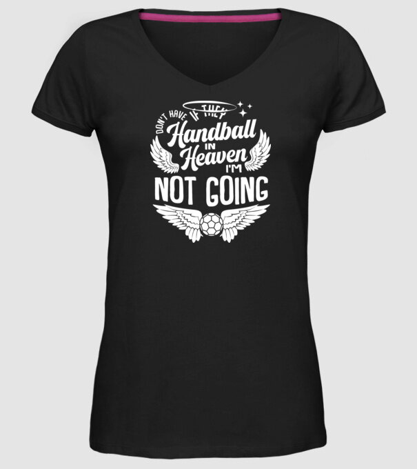 Handball in Heaven model negru pe tricou