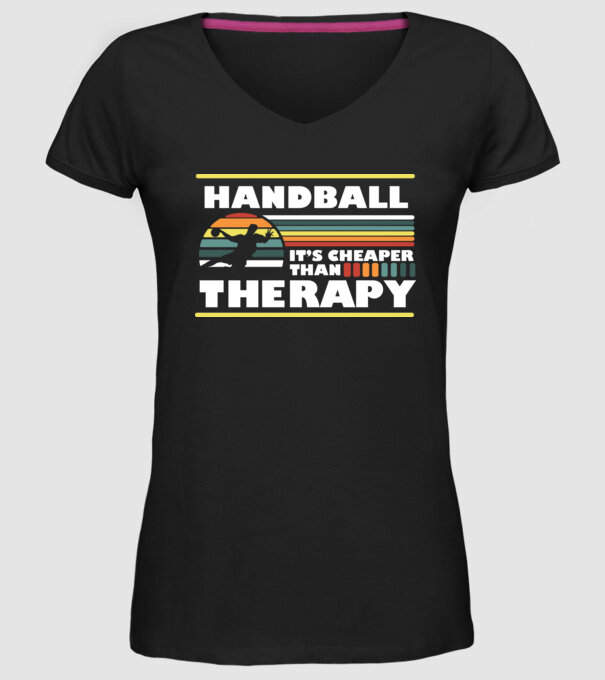 Handball therapy model negru pe tricou