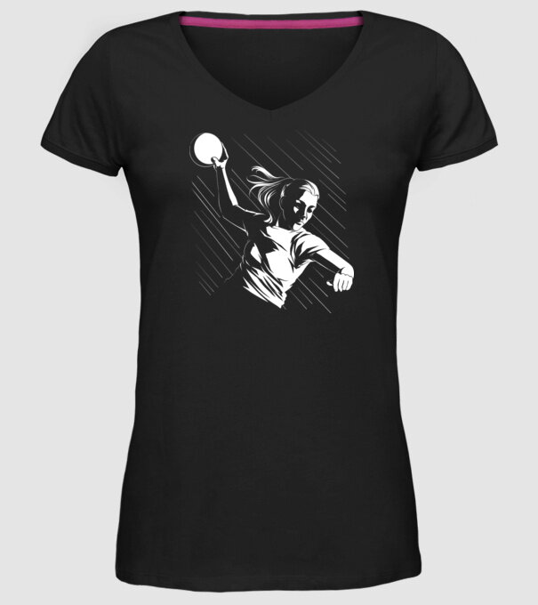 Handballer model negru pe tricou