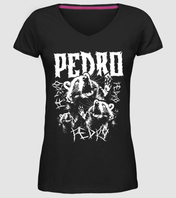 Heavy Metal pedro model negru pe tricou